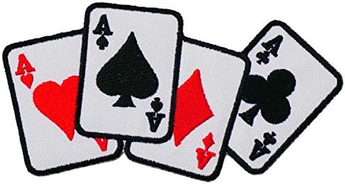 Графичка прашина Аце картичка извезено железо на лепенка покер покер казино коцкање црвен Лас Вегас Аце Клуб Среќа Jackек Квин Кинг Аце