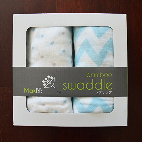 Makbb Ultra Soft Baby Swaddle Clain, најмекиот бамбус рајон, 2 брои 47 x 47.