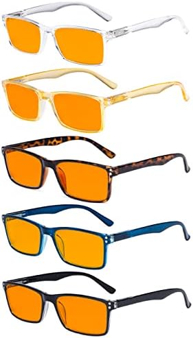 Очила за филтрирање со сина светлина со очила за ширење на сини светло за читање, портокалови затемнети +2,00