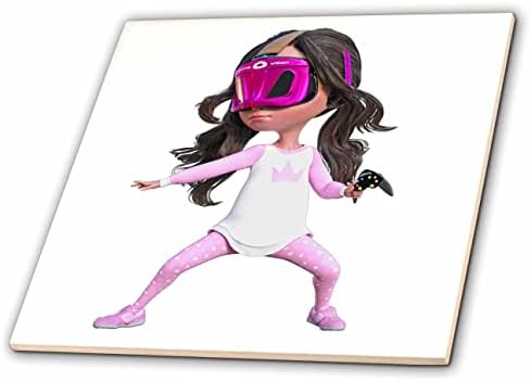 3дроуз Боем Графички Цртан Филм - Виртуелна Девојка користејќи интерактивни очила-Плочки