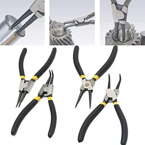 Планински мажи Професионални алатки Преносни 7-инчен Snap Ring Pliers Plier Set Circlip Комбинација за задржување на клип-алатки за