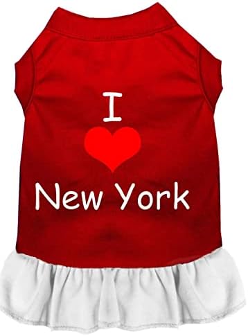 Mirage Pet Products 58-07 XXLRDWT White I Heart New York Screen Print Rusk Red со, XX-LARGE