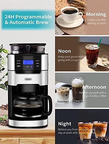 Производител на кафе со 10 чаши, мелење и пијалак автоматска машина за кафе со вградена мелница за кафе Burr, режим за програмабилна