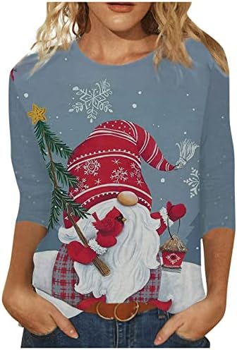 Меки џемпери за жени, о-вратот Среќен Божиќ излегувајќи на врвовите за жени опуштени женски графички џемпери