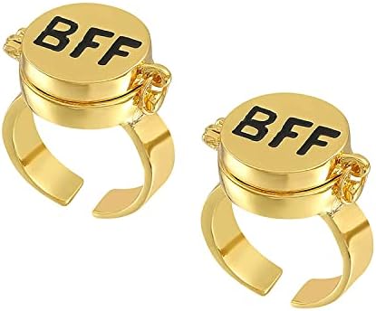 Ucилон BFF Прстени за 1 2 3 4 5 6 Девојки, Најдобри Пријатели Прстени Аниме Openingетски Отворање Прстен За Тинејџери Неколку Жени BFF