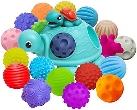 Сензорни топки на Рохсце за бебиња за бебиња играчки од 6 до 12 месеци за мали деца 1-3, сензорна играчка за желка со сензорни топки, играчки во