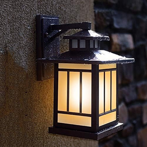 Оцки wallид монтирана светлина американска земја плоштад на отворено wallидна ламба ретро алуминиум црна рамка антируст јапонски стил замрзнати