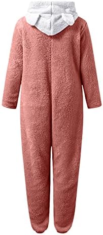 Долги ракави ромери жени со качулка, пижами, случајни плејсиит зимски ромпе, цврста облека за спиење, плус тела за големина на големина