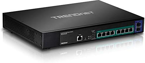 TrendNet 10-Port 2.5Gbase-T Веб Smart POE+ прекинувач, 8 x 2,5Gbase-T RJ-45 POE+, 2 x 10g SFP+ слотови, буџет за напојување 240W POE,