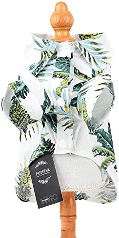 Платена обична блуза хавајски кошули за кучиња за мали кучиња плажа елек краток ракав ананас резервоар за кокос врвови мачки