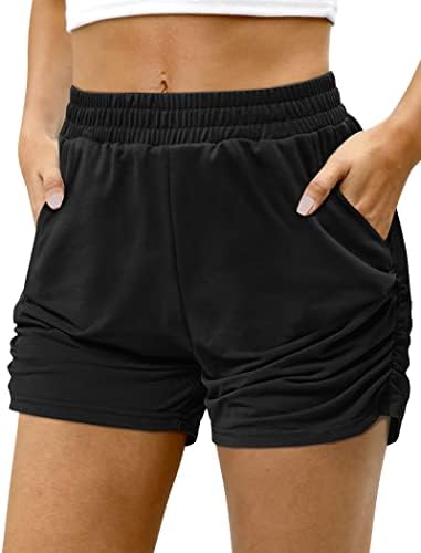 Алоудер шорцеви за жени обични летни атлетски шорцеви со џебови
