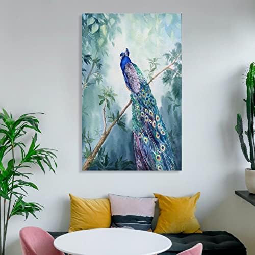 Масло сликарство мистична сина паун wallидна уметност минималистичка постери wallидни уметнички слики платно wallид декор дома