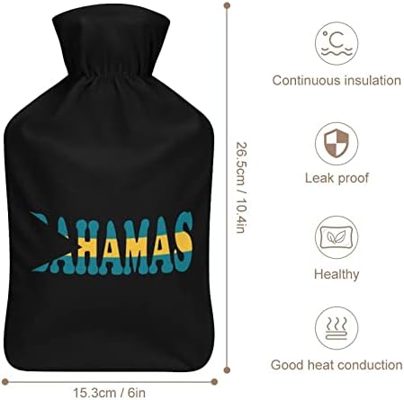 Бахама знаме 1000 мл гума шише со топла вода со кадифен капал топла торба за вбризгување ладна заштита преносно