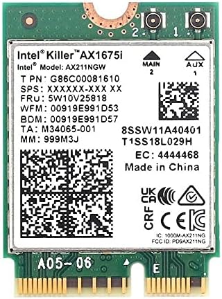 Ax1690i Убиец Серија Wi-Fi 6E Двојно Поврзување Надградба | Три Бенд 2.4/5/6 GHz | 3.0 Gbps | Bluetooth 5.3 Поддршка | M. 2 CNVIo2 | Не