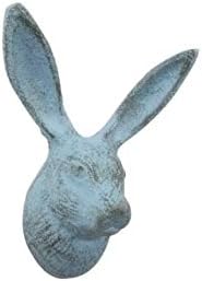 Рачно Изработен Наутички Декор Рустикален Светло Сино Леано Железо Декоративна Кука За Зајаци 5