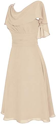 Amxyfbk женски цврста боја официјална свадбена деверуша фустан секси со шифон со шифон со едно рамо, долго здолниште за жени2023