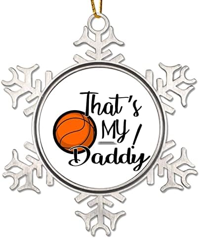 Кошарка тато тато рамка сребрена Божиќна украс кошаркарска графичка топка снегулка украси празник за украсување топки спорт спорт