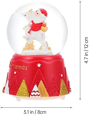 Абоофан Божиќна снежна глобус смола Дедо Мраз фигура Кристал топка Музичка кутија Божиќ осветлена музичка топка десктоп украс за