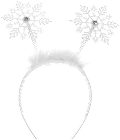 Галпада коса вратоврска Божиќна декорација бела Божиќна декоративна лента за глава, симпатична лента за коса, снегулки за коса, деца со снегулка,