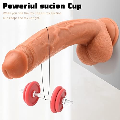 Leqc реалистично дилдо, 10 инчи со двојна густина силикон огромен пенис со силна чаша за вшмукување за игра без раце флексибилен донг за вагинален
