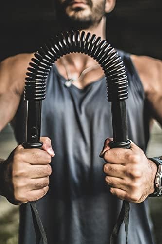 Flex Bar Power Twister - Комплетна опрема за вежбање на горниот дел од телото и тренер за борење на рацете, за градење на мускули, сила и издржливост плус физикална терапија, о?