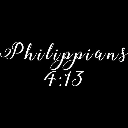 Религиозни Филипјани 4: 13 Библиски Стих Боже Кристијан Винил Налепница Автомобил Налепница