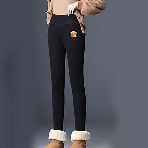 Термички хеланки за жени со високи половини од шерпа, дебели атлетски џогер, случајно руно, наредени со џемпери наредени со џемпери