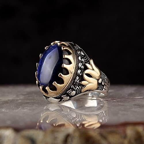 Пуч прстен Голем сина форма дијамантски прстен прстен прстен дијамант прстен Сафир прстен Gemемстон гроздобер голем прстен прстен