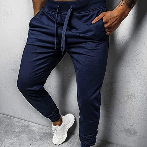 Sezcxlgg Mens Jogger Sweatpants Man's Hiphop Pants удобни цврста боја чипка на патеки за патеки за патеки за патеки со џеб