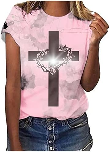 Краток ракав 2023 облека памучна графичка викторијанска блуза маичка за тинејџерски девојки лето есен екипаж блуза 5е 5е