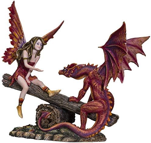 Пацифик Подарок бајки самовила црвен змеј на декоративната смола колекционерска фигура статуа