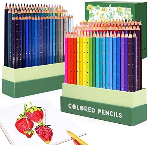 Пакет на Arrtx Professional 126 бои обоени моливи со Meiliang акварел, сет, 48 живописни бои совршени како уметнички подарок, погоден