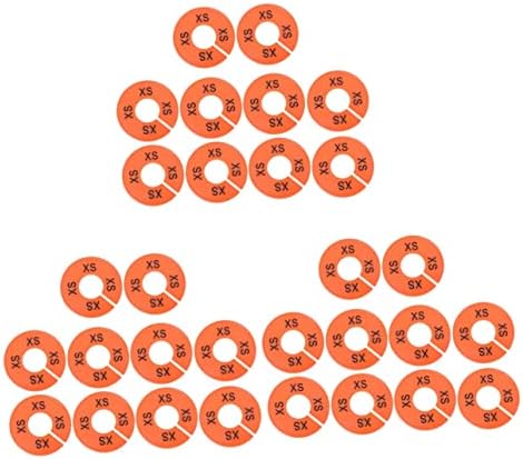 Cabilock 30 парчиња прстени xs clo Hanger продавница трговски центар расадник складирање пластични куќи за облека ознаки со големина на портокалови