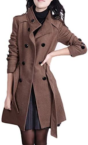 Rmxei жени мода лабава зимска топла долга ракав копче копче јакна со појас