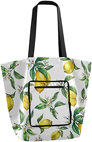 Овошни лимони преклопени торбички торбички за намирници што можат да се користат за намирници со тешка торба торба за торбичка за плажа,