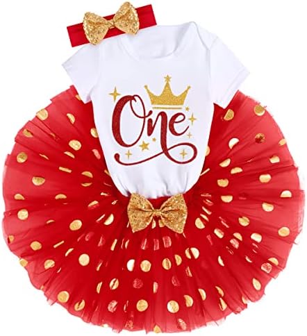 Замокот Ибтом круна злато 1 -ви 2 -ри 3 -ти роденденска облека облека бебе девојче принцеза Туту здолниште облека поставена торта пресече