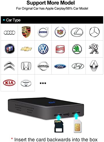 CarPlay Безжичен Адаптер Мултимедијална Видео Кутија, Carplay Ai Кутија Со Андроид 10 Систем, 4+64GB, Безжичен Android Auto,HDMI
