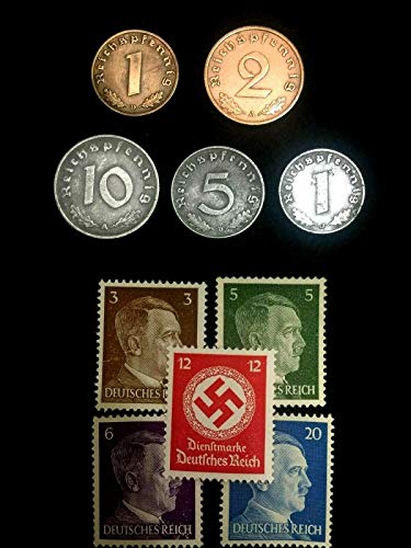 ДЕ 1940 WW2 Автентични Ретки германски Монети И Неискористени Марки Светска Војна 2 Артефакти Совршени Циркулирани Монети