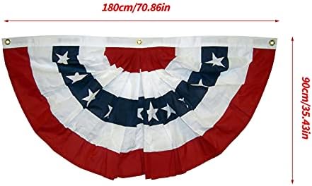 ЏДЕФЕГ Американски Знаме Вентилатор Ленти Плисиран Печатење Американско Патриотско Знаме Наслов НА САД Со Платно Декорација Американски
