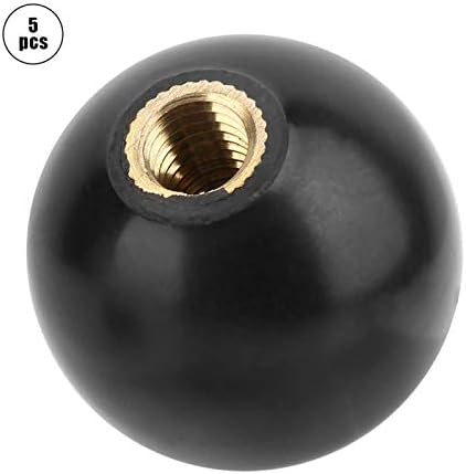Копче за топка, навојни топчести копчиња 5 парчиња BM8*25 вградени во бакарна завртка орев околу Бакелит топката копче за рачки за машини