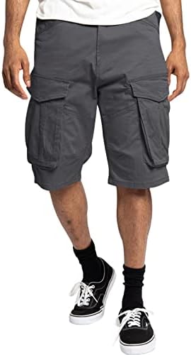 Машки карго шорцеви, машки карго шорцеви лабави случајни класични опуштени вклопни карго -џогирање кратко со мулти џеб