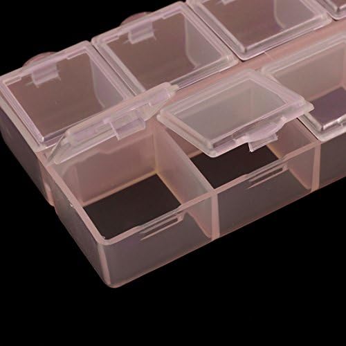 QTQGoitem Пластични апчиња за накит 10 слотови за складирање кутија кутија Организатор чиста портокалова