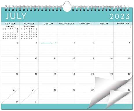 Бизнис за календари на wallидови 2023-2024 18 месеци Календар на бирото, 10,5 x 13,5, јули 2023 година-декември 2024 година, календар