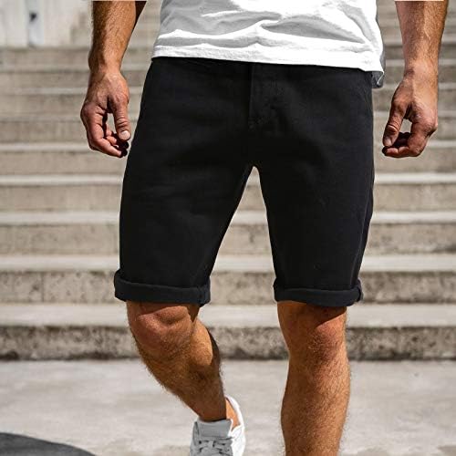 Машки шорцеви на Ymosrh летни обични фитнес боди -билдинг цврсти џебови спортски шорцеви панталони мажи