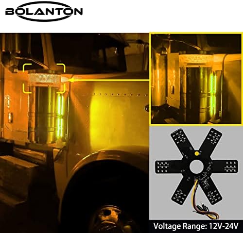 LED светло за чистење на воздухот во Болантон 7.8 Двојна функција 54 LED диоди Камион Декоративен хексадецимален стил на филтер за воздух за Питербилт,