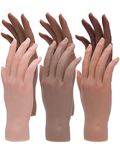 Вежба за силиконски нокти раце за обука на акрилни нокти лажна рака со држач за држач за заграда, алати за вежбање на нокти, лева рака бр.