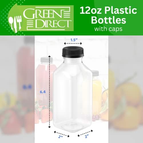 Шишиња со сок за повеќекратна употреба Со Капачиња За Сок 4 Комплети шишиња од 12 мл со капачиња | Чисти Шишиња Со Вода | Празни Пластични