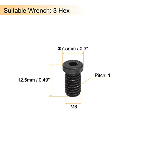 Uxcell M6X12.5-1 Поставени завртки за јаглерод челик за карбид Вметнете го држачот на алатката за вртење на струг CNC, 5 парчиња