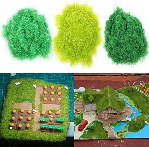 1 пакет модели материјали трева, најлон трева табела за модел на табела со стадо тревник, мулти-бои вештачка трева зграда материјали