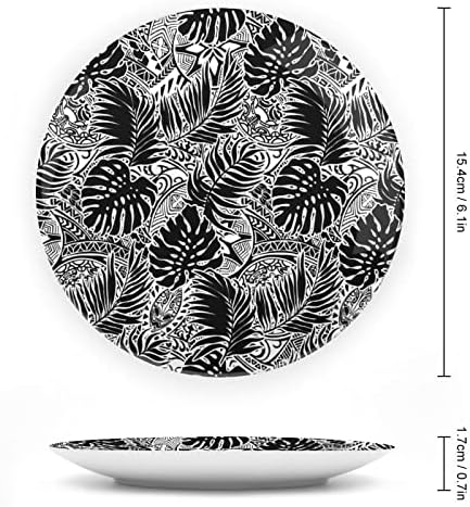 Полинезиски стил со LeavesCustom Фото коска Кина Декоративна чинија личност Керамичка вечера плоча занаети за жени мажи подароци